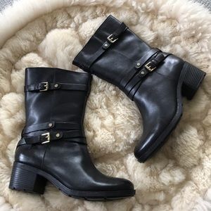 Bandolino black leather short boots